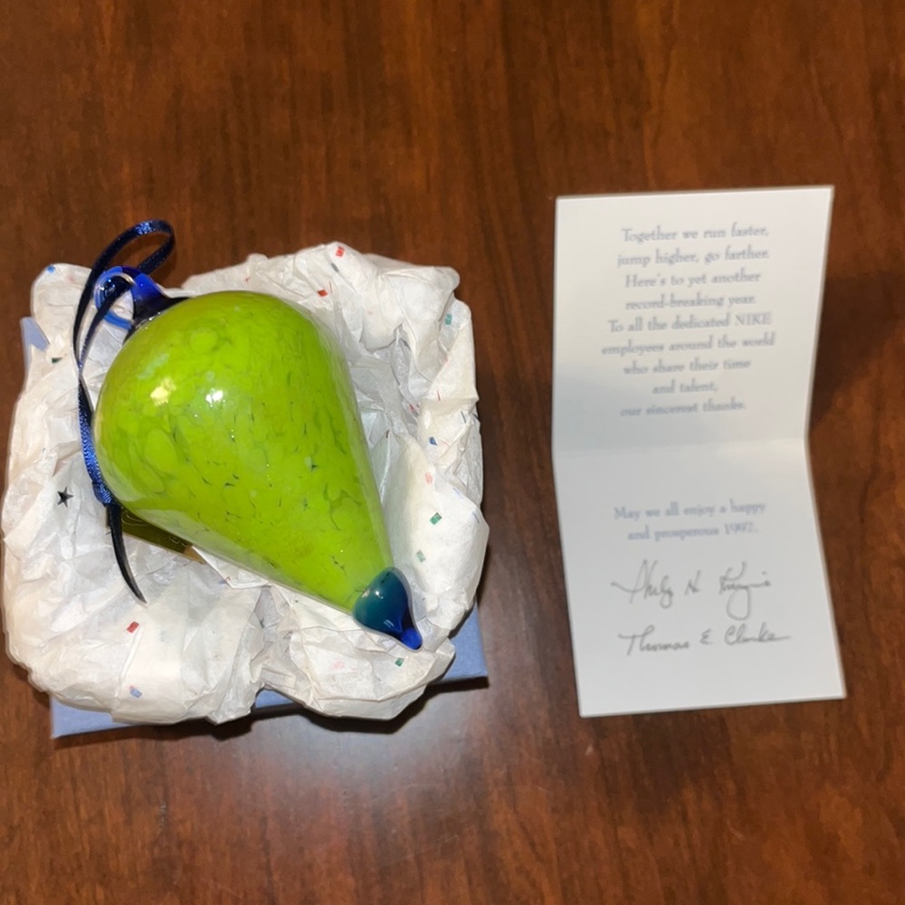 Sports Memorabilia signed by Phil Knight, Nike Xmas ornament, 1996